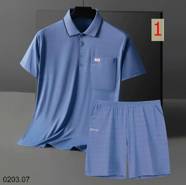 26HA0203.07 - BỘ POLO LỤA BĂNG TRUNG NIÊN