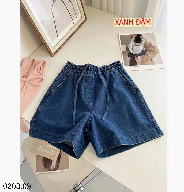 26HA0203.09 - QUẦN SHORT DEMIN CẠP CHUN NỮ