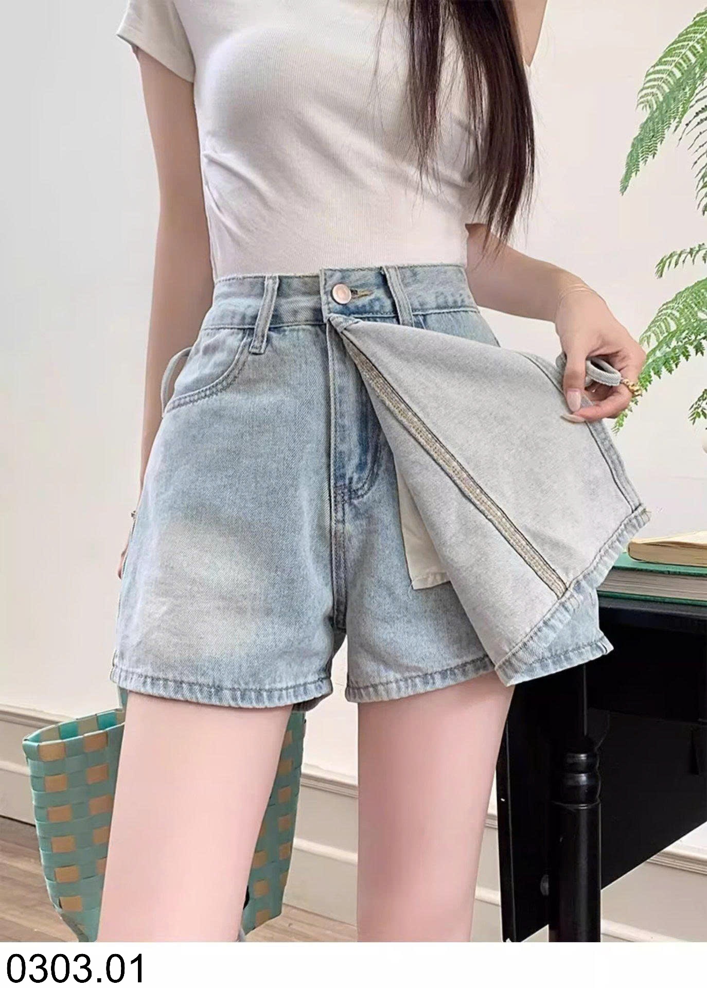 26HA0303.01 - QUẦN GIẢ VÁY DENIM NỮ