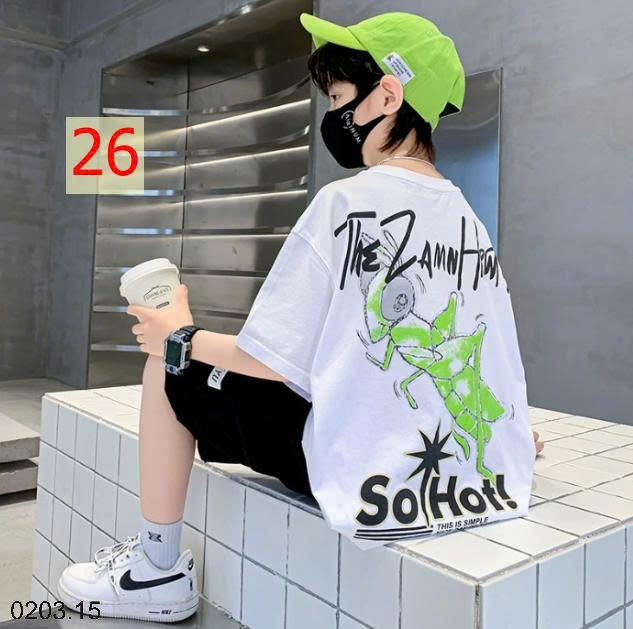 26HA0203.15 - SET 2 ÁO COTTON BÉ TRAI SIZE ĐẠI