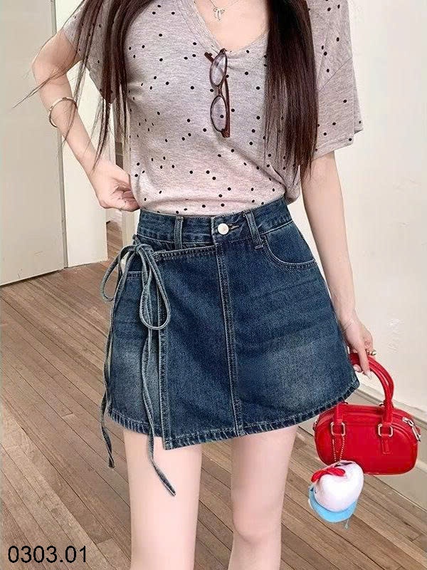 26HA0303.01 - QUẦN GIẢ VÁY DENIM NỮ