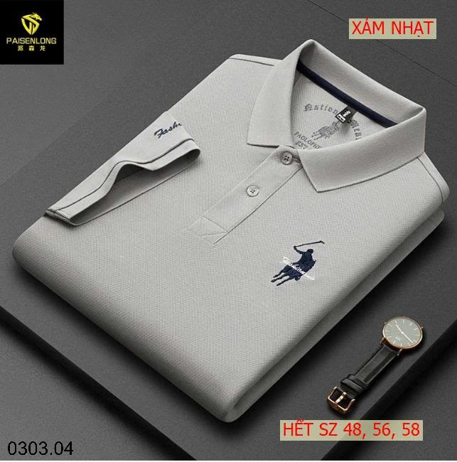 26HA0303.04 - ÁO POLO NAM THÊU HÌNH NGỰA QUẢNG CHÂU
