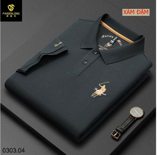 26HA0303.04 - ÁO POLO NAM THÊU HÌNH NGỰA QUẢNG CHÂU