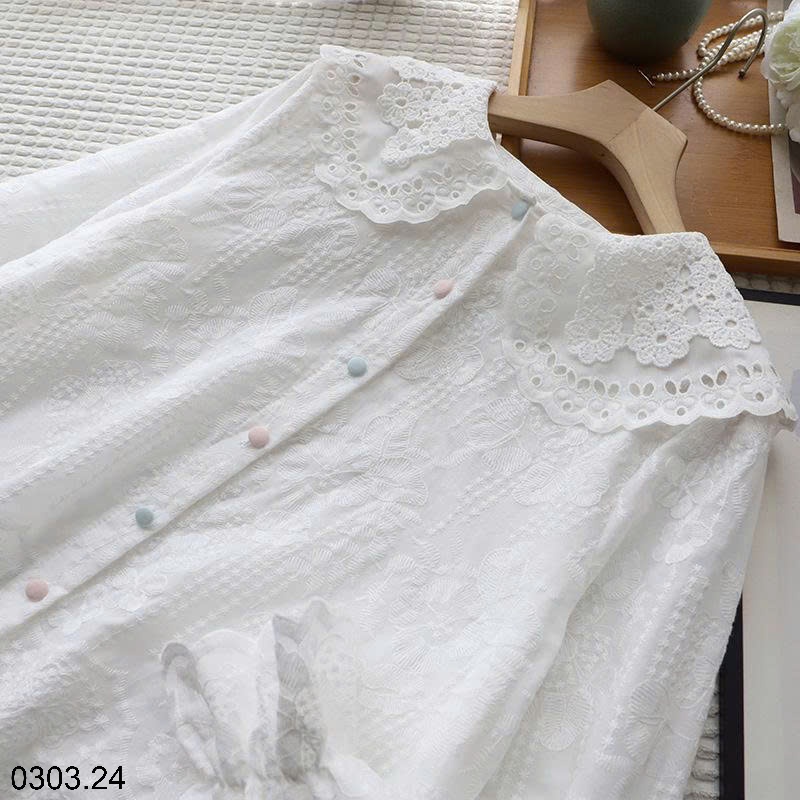 26HA0303.24 - ÁO SƠ MI CỔ BÈO
