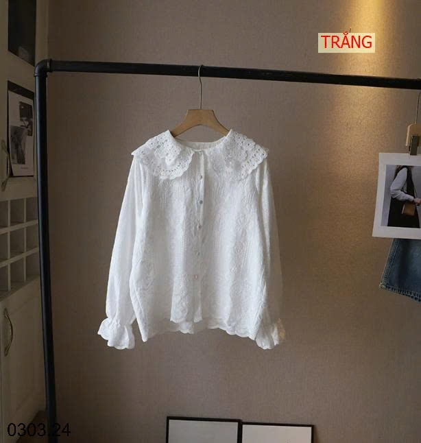 26HA0303.24 - ÁO SƠ MI CỔ BÈO