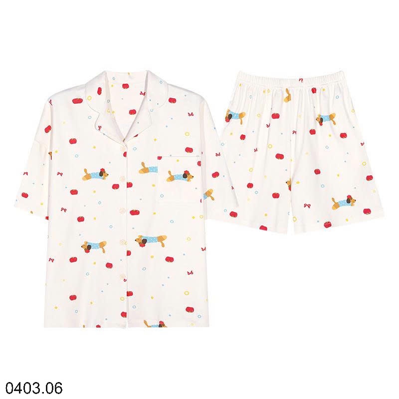 26HA0403.06 - BỘ PIJAMA CỘC NỮ KÈM BRA