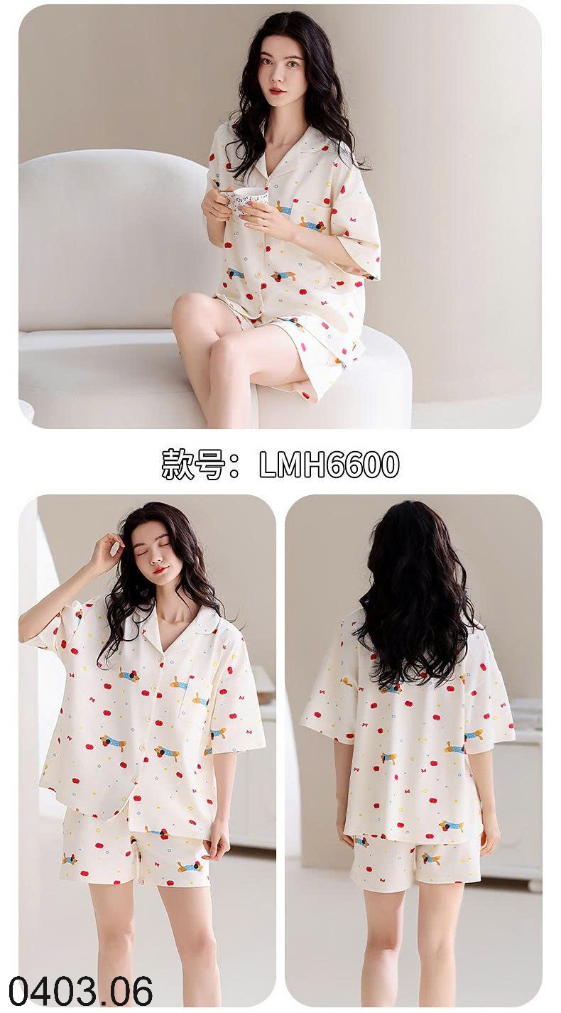 26HA0403.06 - BỘ PIJAMA CỘC NỮ KÈM BRA