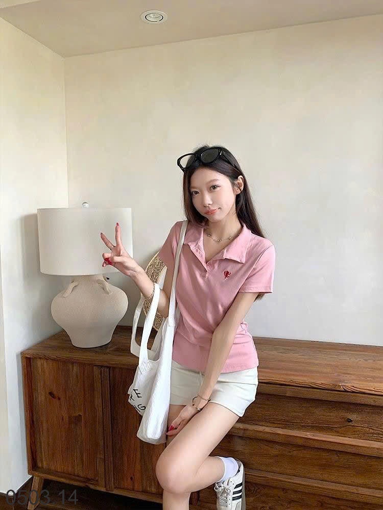 26HA0503.14 - ÁO POLO CỘC TAY MOSE QUEEN CHO NỮ