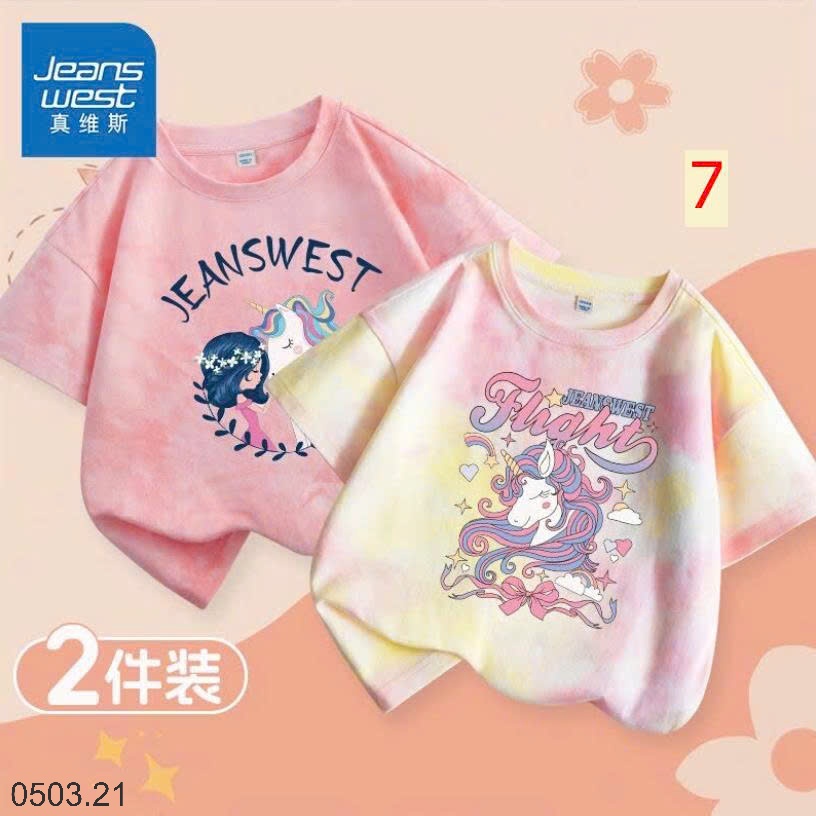 26HA0503.21 - SET 2 ÁO PHÔNG JEANS WEST BÉ GÁI