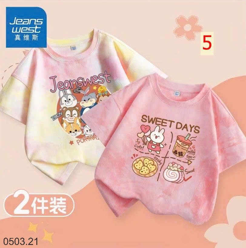 26HA0503.21 - SET 2 ÁO PHÔNG JEANS WEST BÉ GÁI