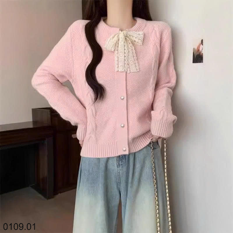 26HA0109.01 - ÁO LEN CỔ NƠ ĐIỆU ĐÀ