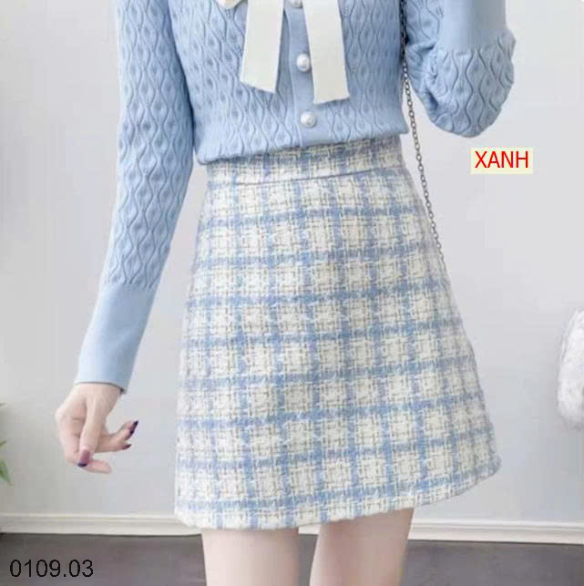 26HA0109.03 - CHÂN VÁY KẺ CHỮ A NỮ
