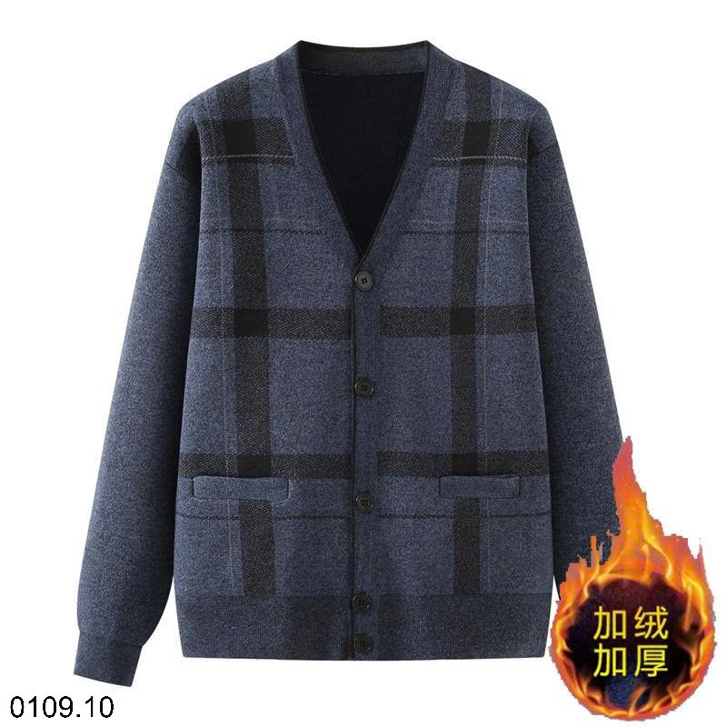 26HA0109.10 - CARDIGAN LÓT LÔNG CỔ V TÚI HÔNG TẶNG BỐ