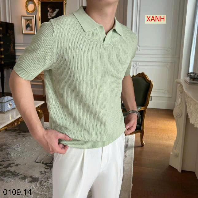 26HA0109.14 - ÁO LEN POLO NGẮN TAY NAM
