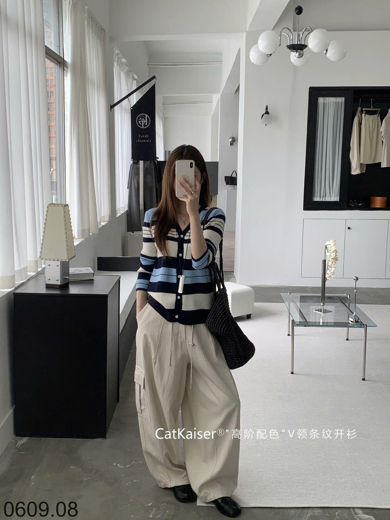 26HA0609.08 - ÁO CARDIGAN KẺ CATKAISER