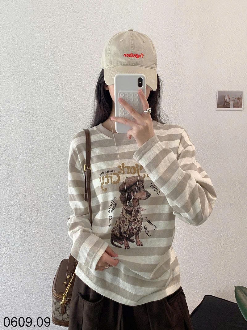 26HA0609.09 - ÁO THUN KẺ HÌNH CÚN