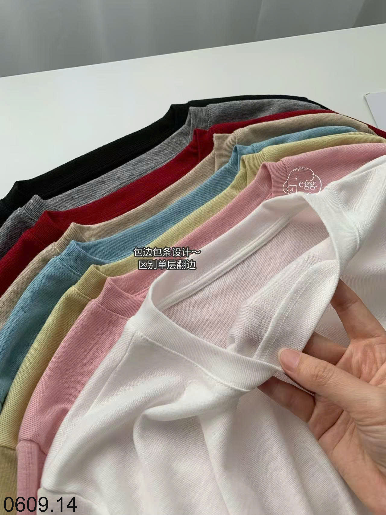 26HA0609.14 - ÁO THUN CỔ TRÒN EGG CHO NỮ