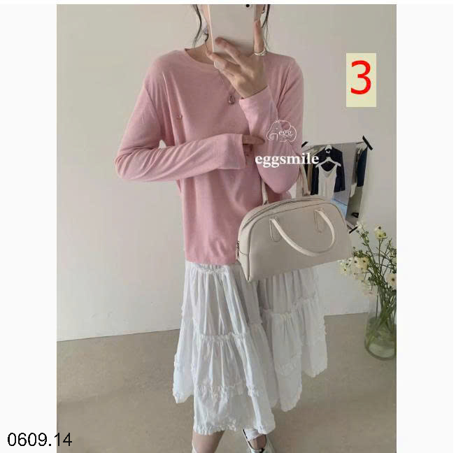 26HA0609.14 - ÁO THUN CỔ TRÒN EGG CHO NỮ