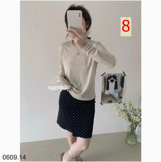 26HA0609.14 - ÁO THUN CỔ TRÒN EGG CHO NỮ