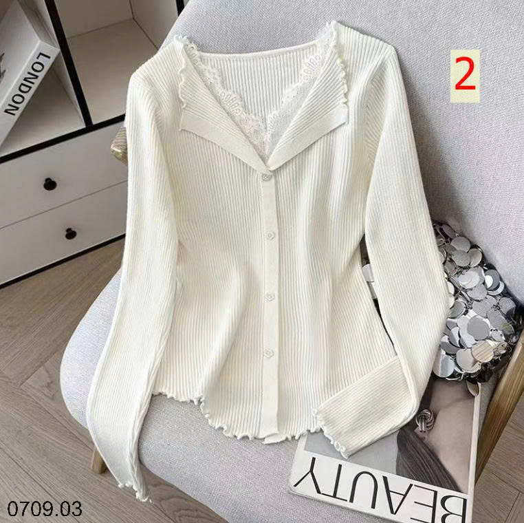 26HA0709.03 - ÁO LEN NỮ VIỀN REN