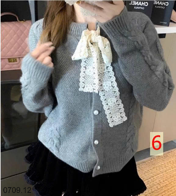26HA0709.12 - ÁO LEN CỔ NƠ ĐIỆU ĐÀ