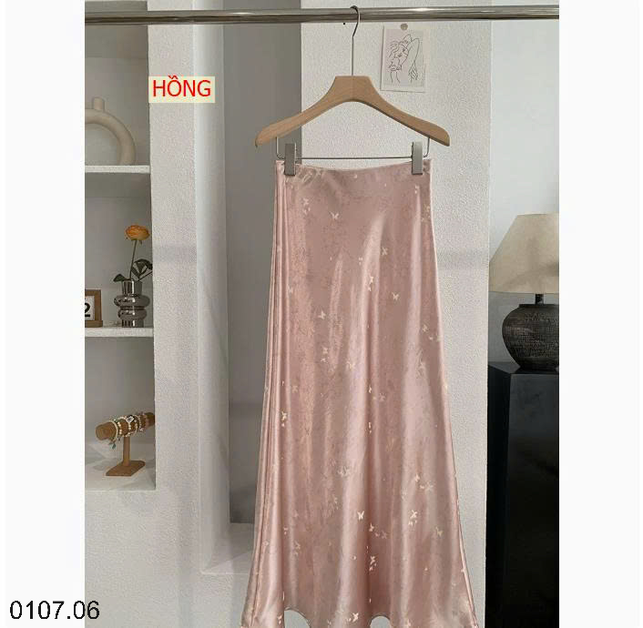26HA0107.06 - CHÂN VÁY OMALAE SATIN IN HÌNH BƯỚM