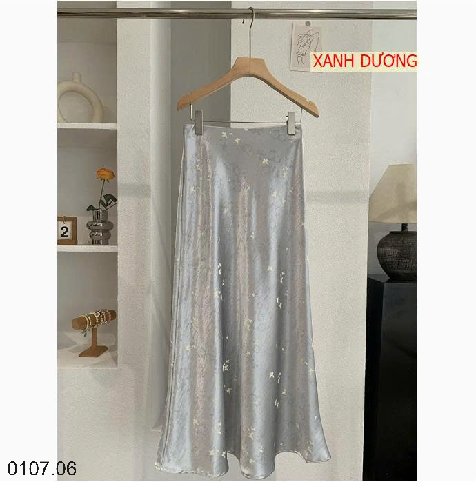 26HA0107.06 - CHÂN VÁY OMALAE SATIN IN HÌNH BƯỚM