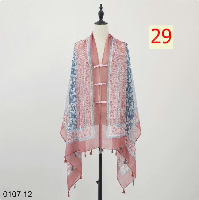 26HA0107.12 - KHĂN CHOÀNG MỎNG HOẠ TIẾT
