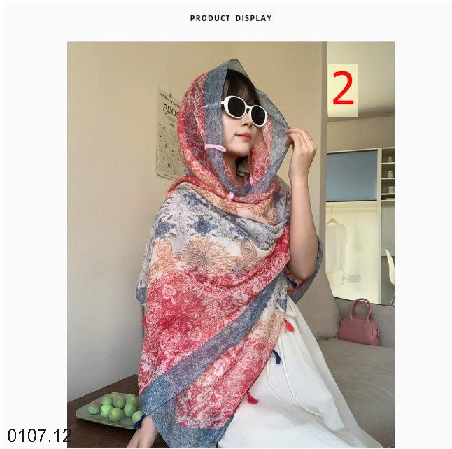 26HA0107.12 - KHĂN CHOÀNG MỎNG HOẠ TIẾT