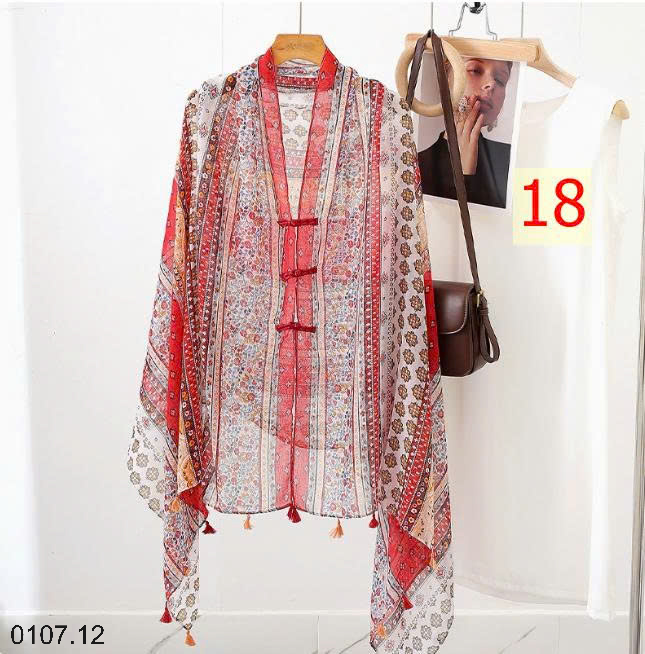 26HA0107.12 - KHĂN CHOÀNG MỎNG HOẠ TIẾT