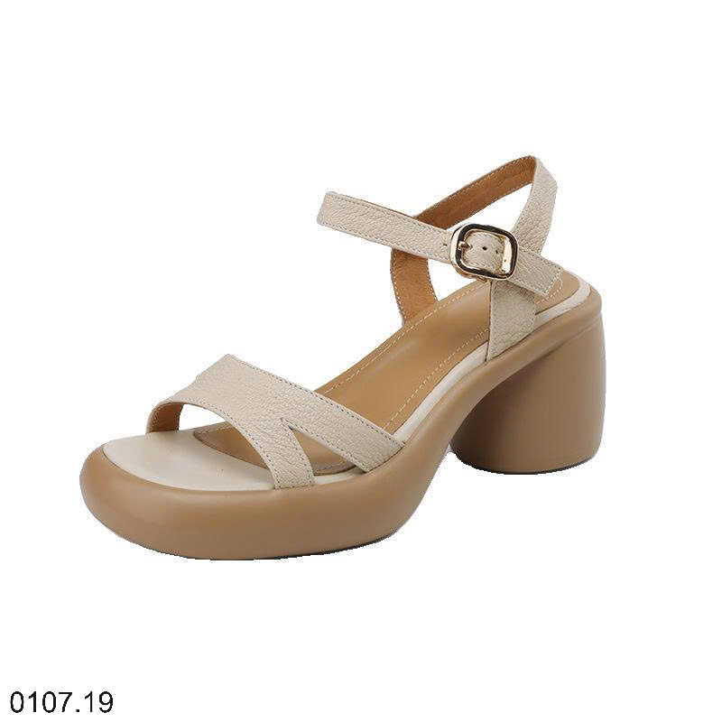 26HA0107.19 - SANDAL CAO GÓT ĐẾ VUÔNG