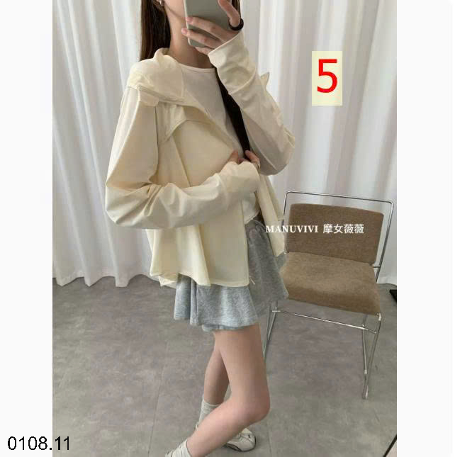 26HA0108.11 - ÁO CHỐNG NẮNG DÁNG XUÔNG MANUVIVI