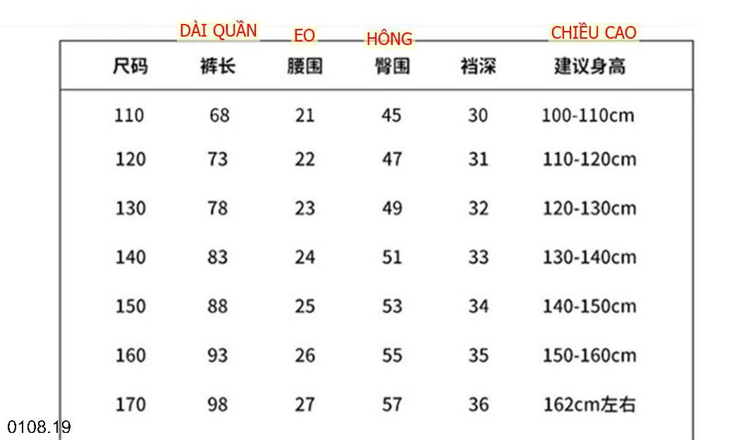 26HA0108.19 - QUẦN GIÓ CHUN ỐNG CHÂN SIZE ĐẠI CHO BÉ