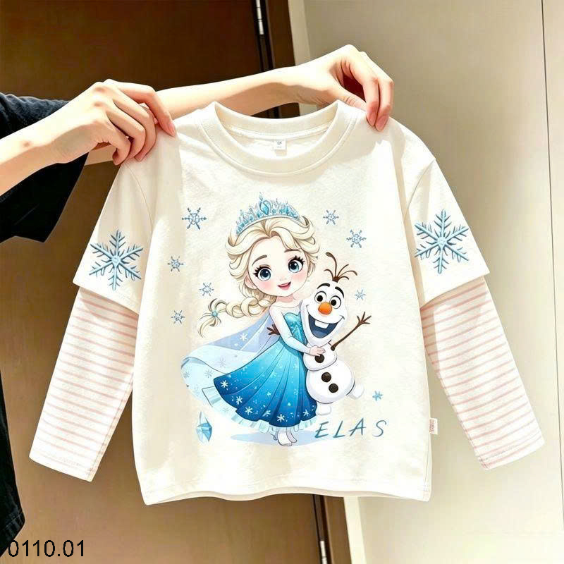 26HA0110.01 - ÁO THU ĐÔNG PHỐI TAY KẺ ELSA BÉ GÁI