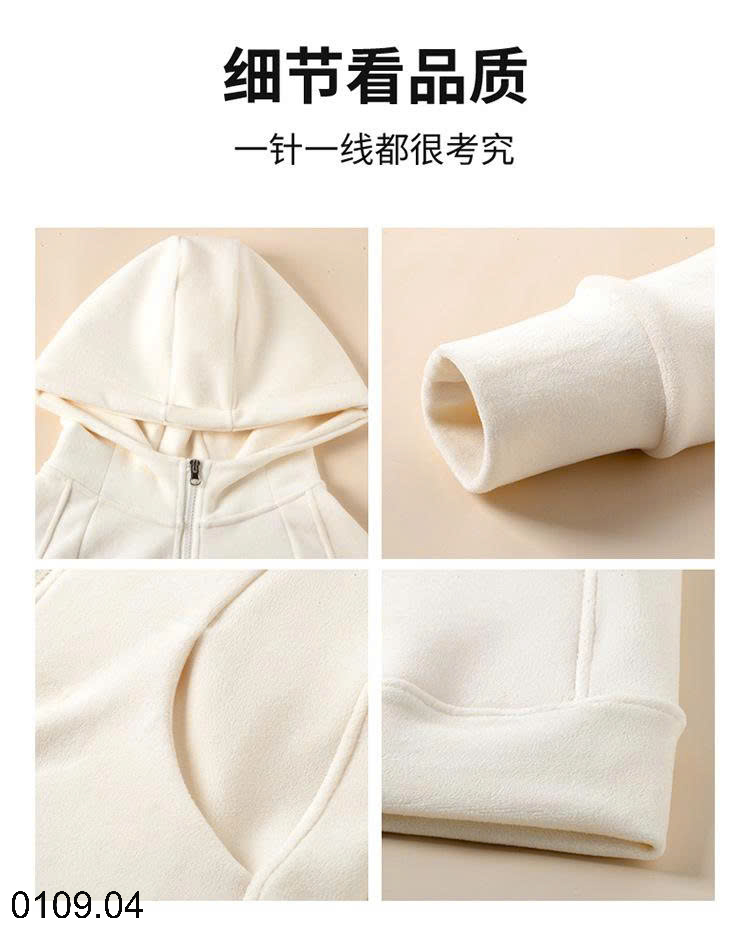 26HA0110.04 - ÁO NỈ CÓ MŨ CHO NỮ