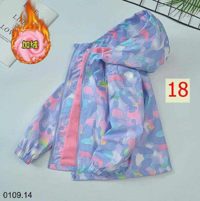 26HA0110.14 - ÁO KHOÁC GIÓ LÓT NỈ ẤM CHO BÉ GÁI SIZE ĐẠI DHM