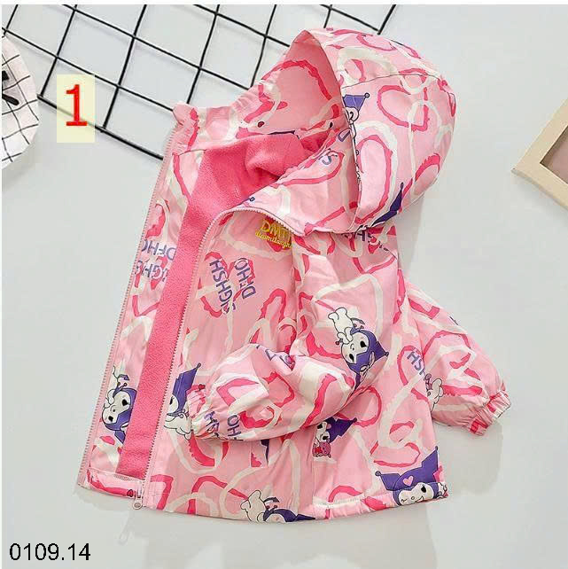 26HA0110.14 - ÁO KHOÁC GIÓ LÓT NỈ ẤM CHO BÉ GÁI SIZE ĐẠI DHM