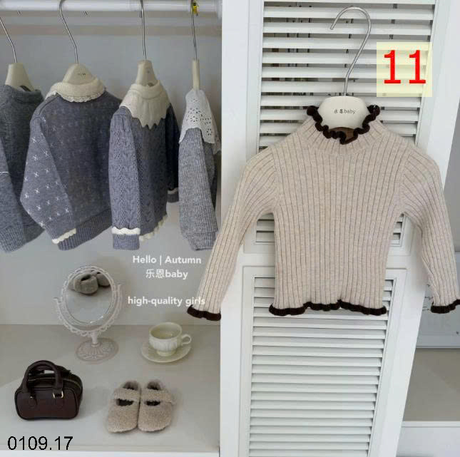 26HA0110.17 - ÁO LEN VIỀN BÈO CHO BÉ