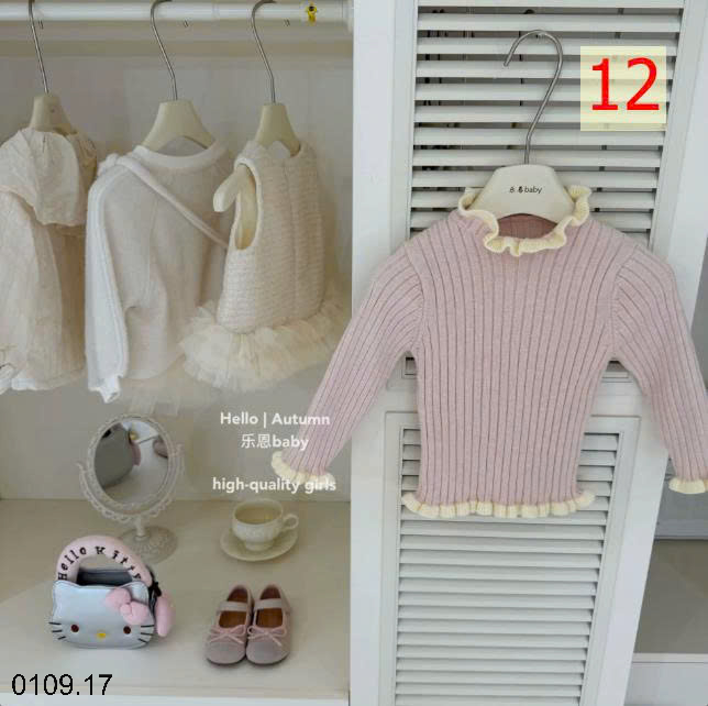 26HA0110.17 - ÁO LEN VIỀN BÈO CHO BÉ