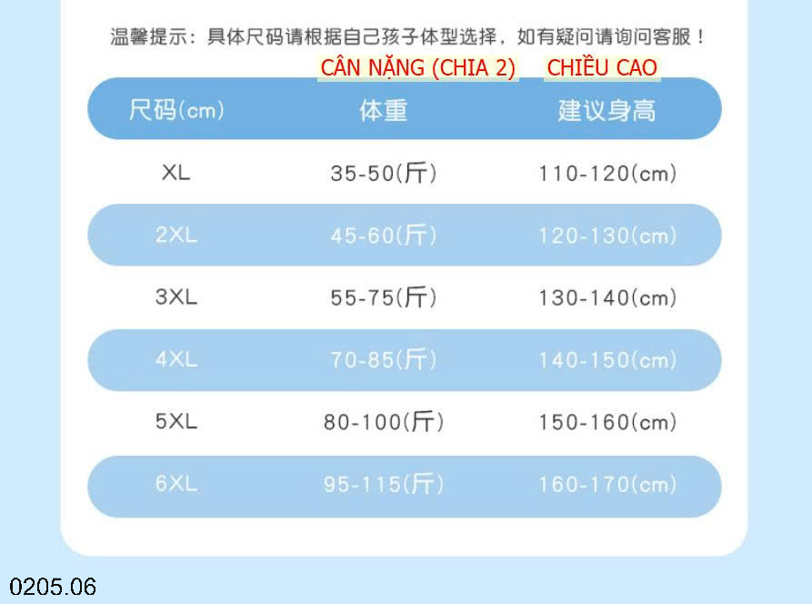 26HA0205.06 - BỘ BƠI YUKE BÉ TRAI