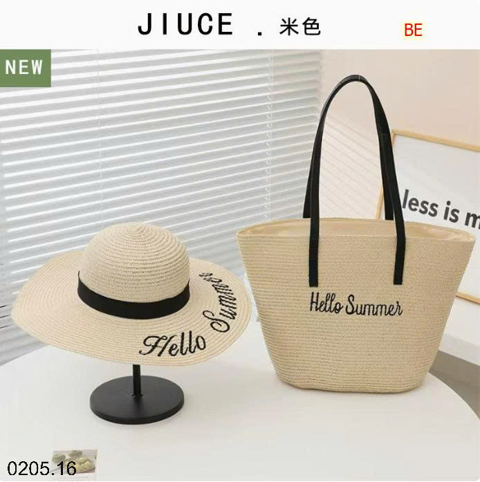 26HA0205.16 - SET TÚI KÈM MŨ ĐI BIỂN NHÀ JIUCE