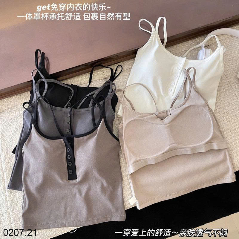 26HA0207.21 -ÁO 2 DÂY ĐAN LƯNG CÚC NGỰC KÈM BRA NỮ