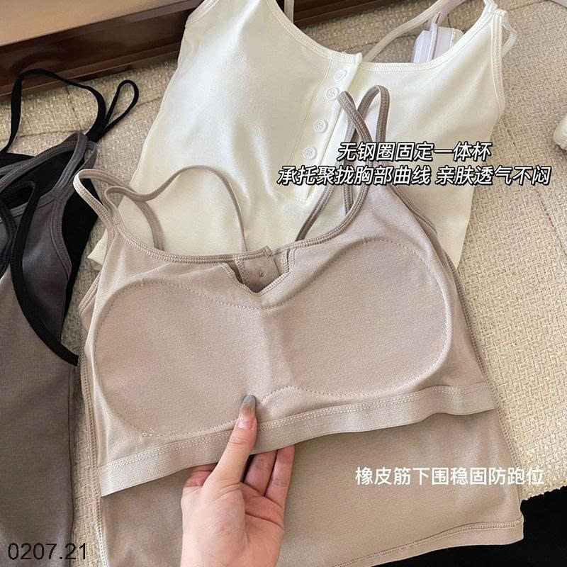 26HA0207.21 -ÁO 2 DÂY ĐAN LƯNG CÚC NGỰC KÈM BRA NỮ