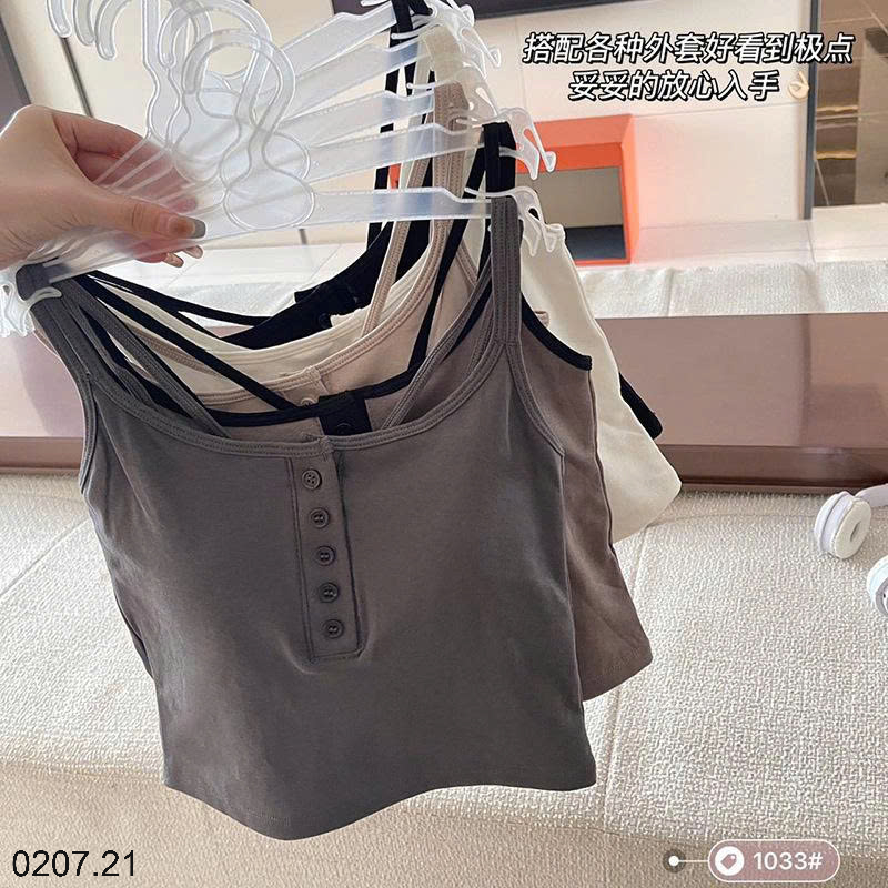 26HA0207.21 -ÁO 2 DÂY ĐAN LƯNG CÚC NGỰC KÈM BRA NỮ