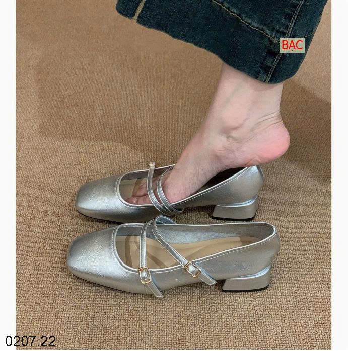 26HA0207.22 - GIÀY MARRY JANE 2 DÂY ĐẾ VUÔNG