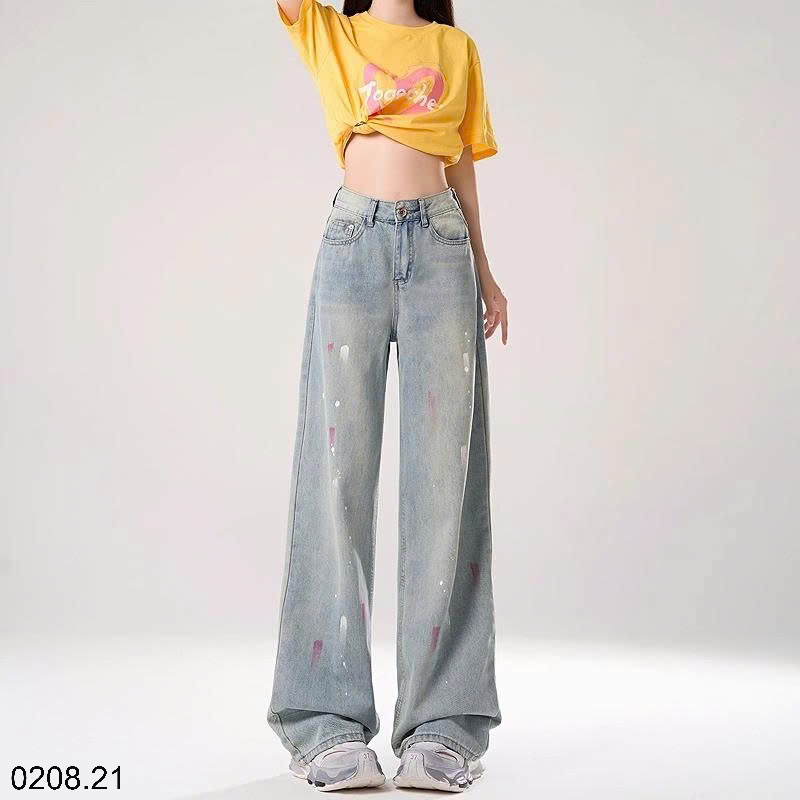 26HA0208.21 - QUẦN JEAN ỐNG RỘNG VẢY MỰC