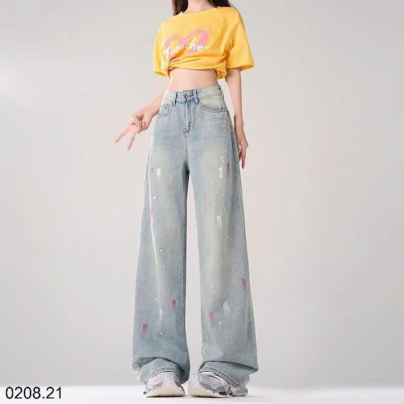 26HA0208.21 - QUẦN JEAN ỐNG RỘNG VẢY MỰC