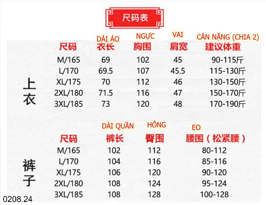 26HA0208.24 - BỘ TRUNG NIÊN CHO BỐ QUẦN DÀI