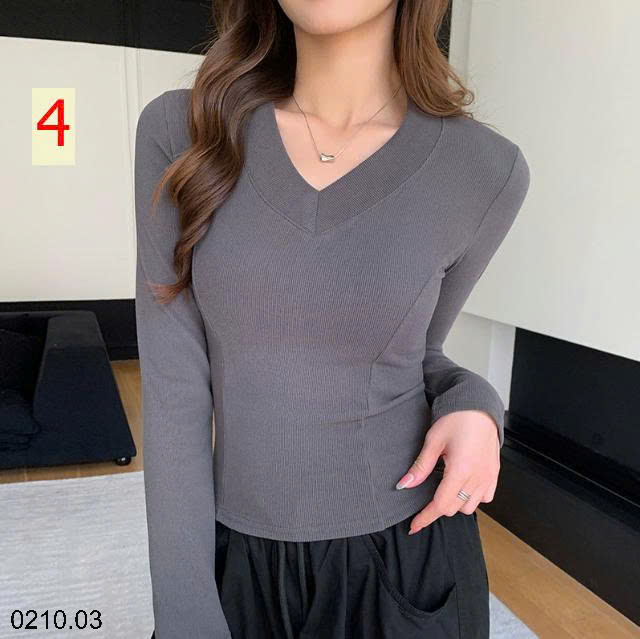 26HA0210.03 - ÁO THUN CỔ TIM NỮ