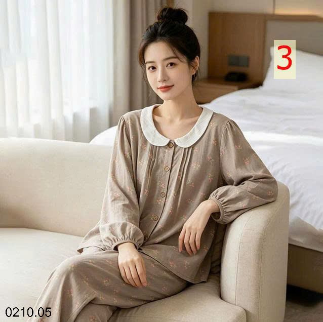26HA0210.05 - ĐỒ MẶC NHÀ BẰNG VẢI COTTON MỎNG NGUYÊN CHẤT